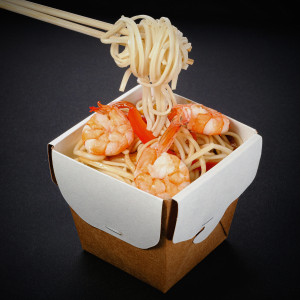 Удон с тигровыми креветками